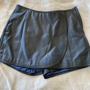 Harley Davidson black leather skort